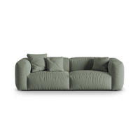 SOFA modular Martina aus strukturiertem Stoff moosgrün 3 Sitzplätze - Salbeigrün, Textil (106/75/240cm) - Micadoni