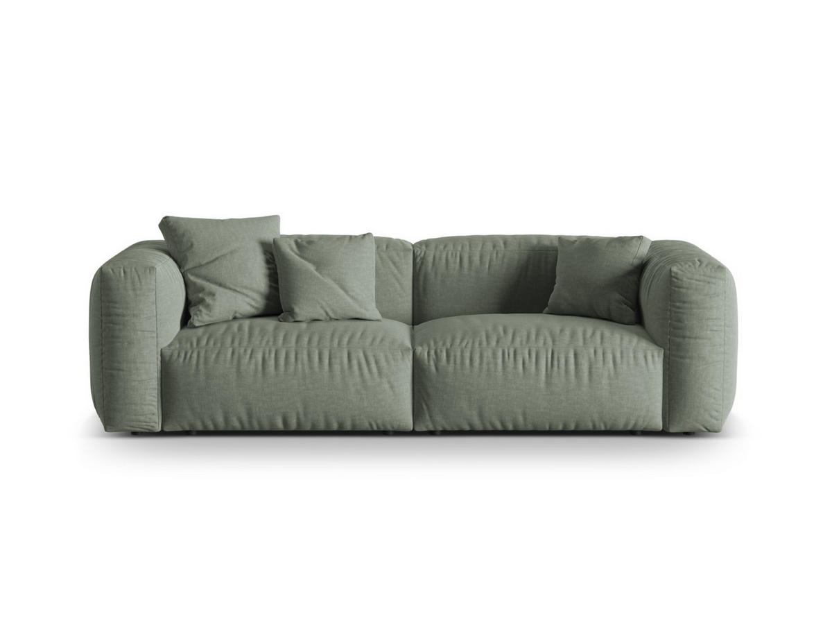 SOFA modular Martina aus strukturiertem Stoff moosgrün 3 Sitzplätze - Salbeigrün, Textil (106/75/240cm) - Micadoni
