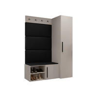 GARDEROBEN-SET Medi II - Kaschmir/Schwarz, Holzwerkstoff/Kunststoff (40/191/50cm) - MIRJAN24