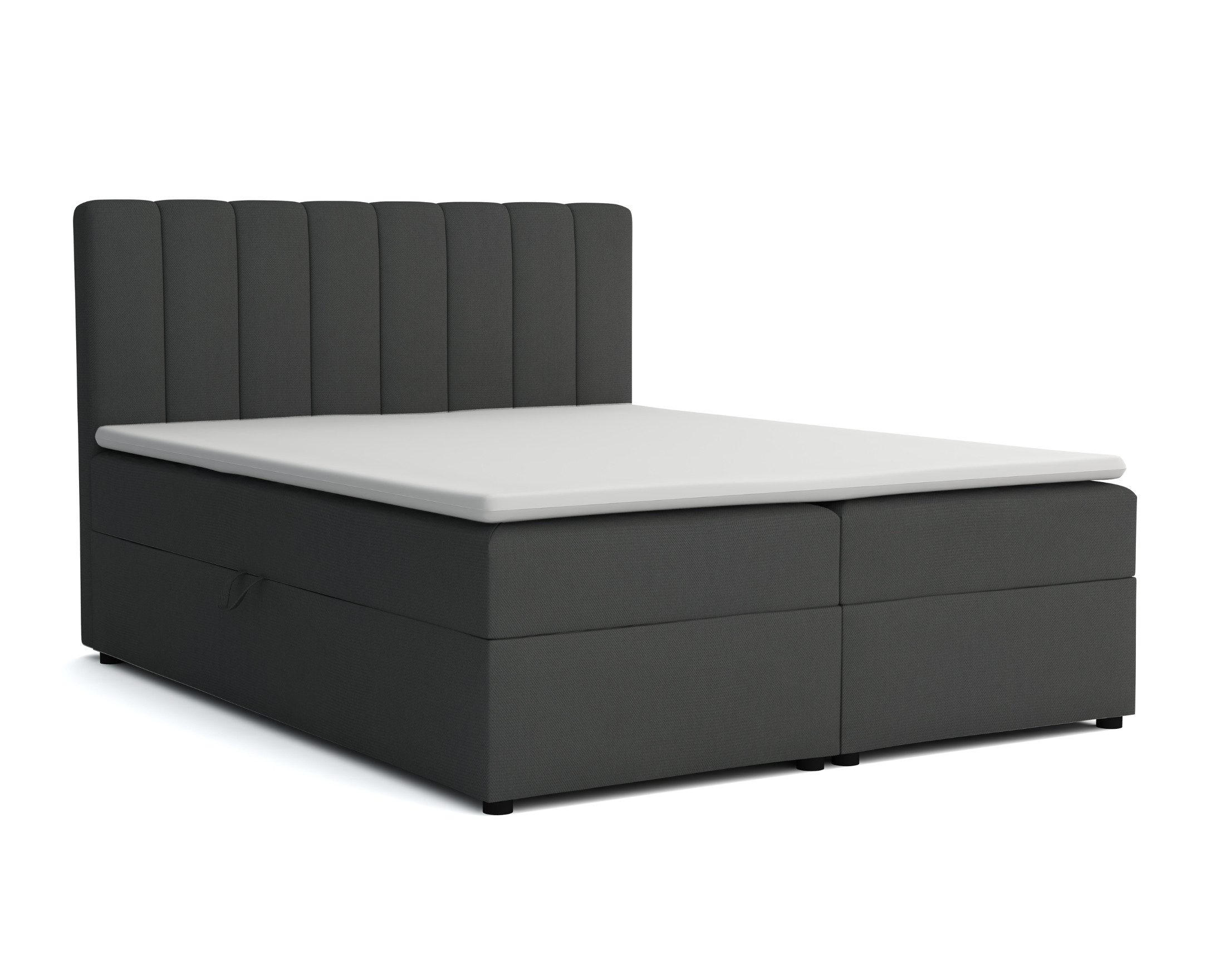 Deine Möbel 24 Boxbett Dunkelgrau 200x200 cm