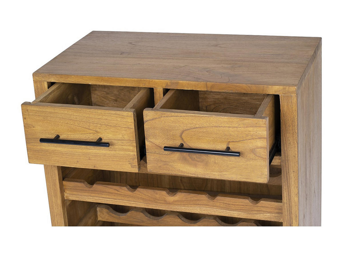 WEINREGAL - 60 cm x 35 cm - holz - naturfarben hell Aveiro - Naturfarben, Holz (60/80/35cm) - Vente-Unique