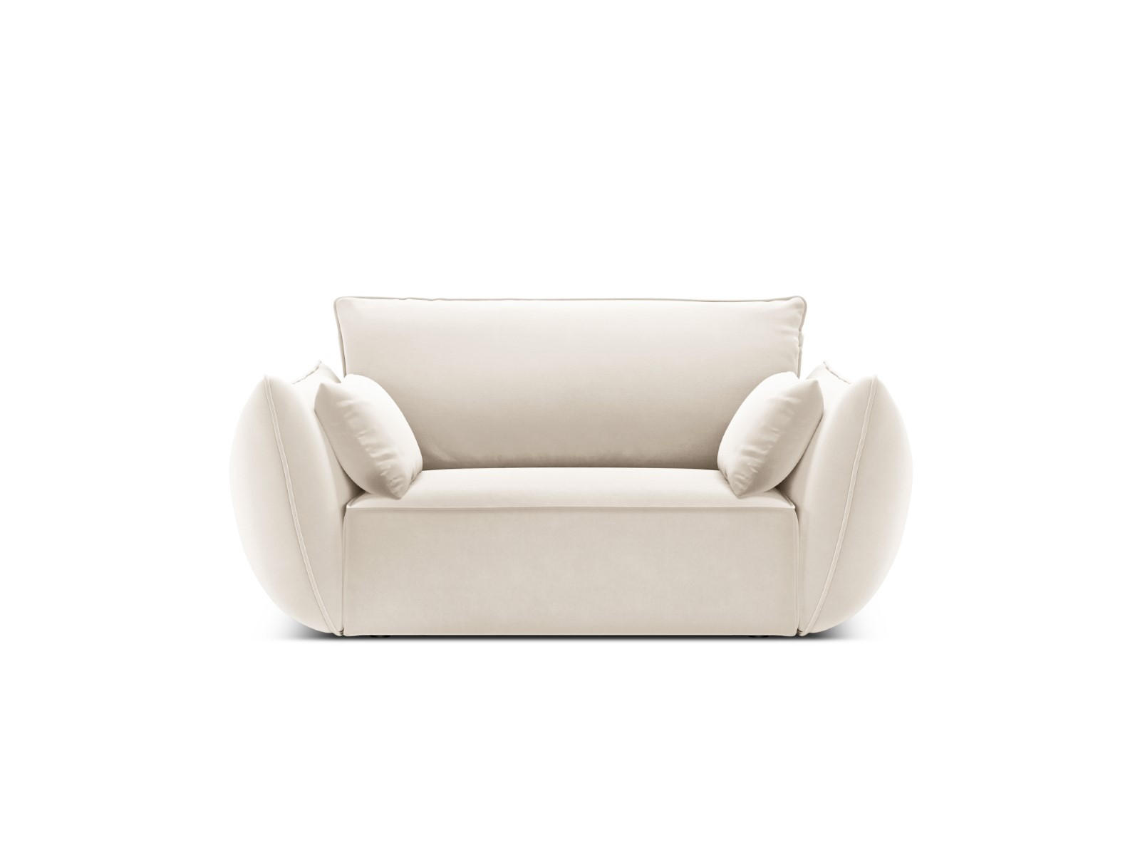SESSEL Kaelle aus Samt leichtes beige - Creme, Textil (100/85/128cm) - Micadoni