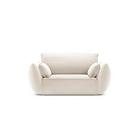 SESSEL Kaelle aus Samt leichtes beige - Creme, Textil (100/85/128cm) - Micadoni