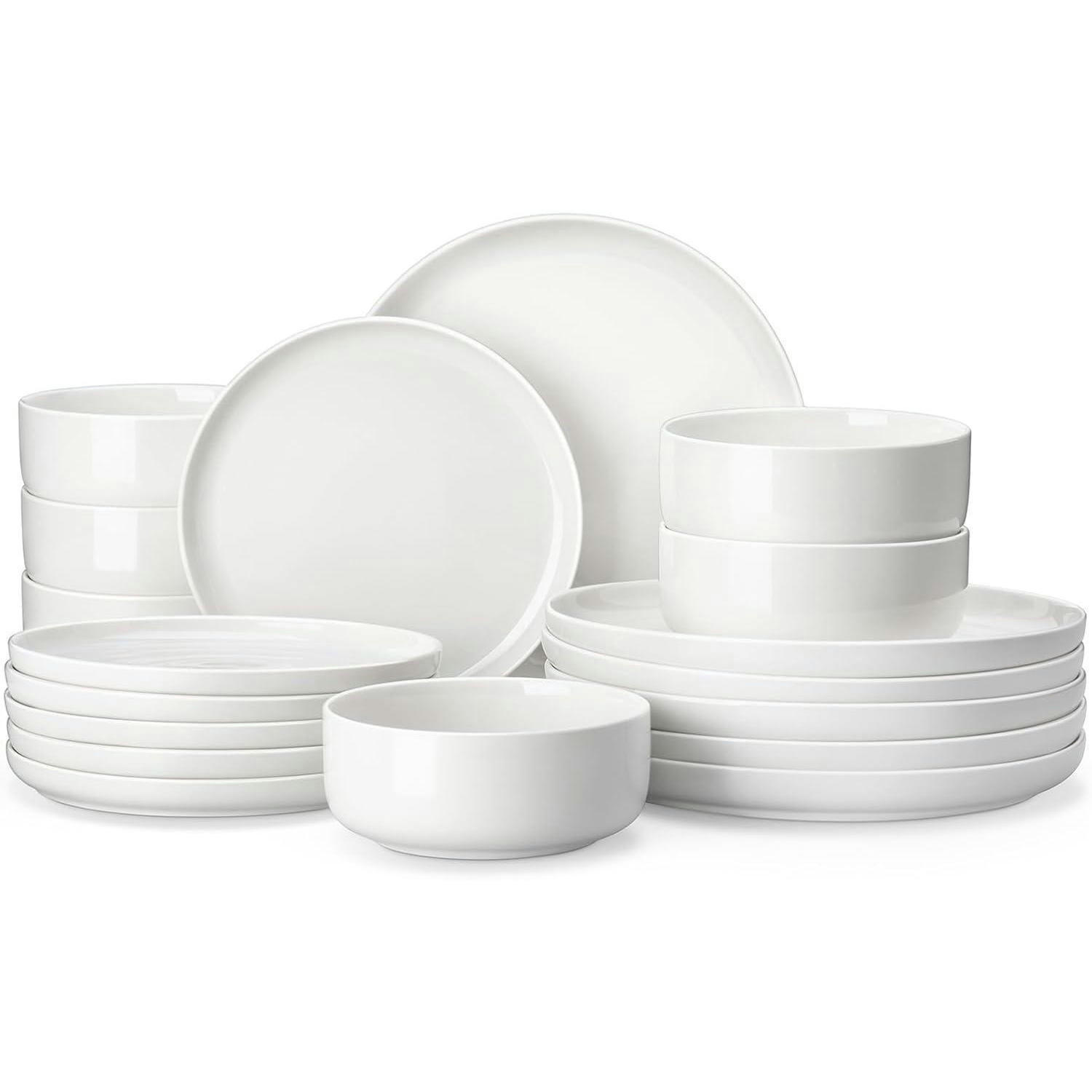 TAFELSERVICE LUNA 18-teiliges Set Weiß Porzellan - Weiß, Keramik (26/25/26cm)