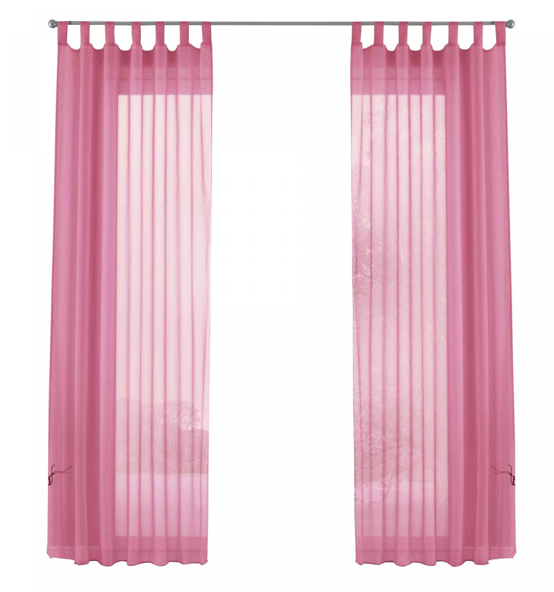 SCHLAUFENGARDINEN Voile 2er Set 225x140 cm Rosa - Pink, Textil (140/225cm) - Gardinenbox.eu