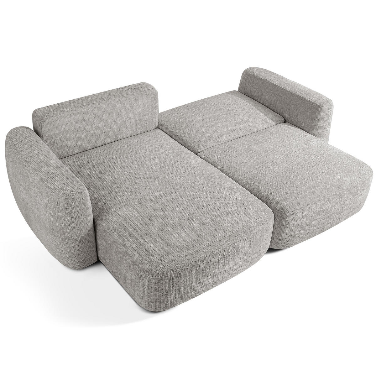 ECKSOFA links ELOSA - Hellgrau, Holz/Textil (245/165cm) - KONSIMO®