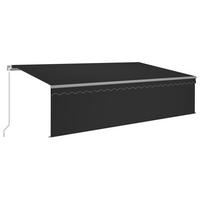 MARKISE Manuell Einziehbar mit Rollo 5x3 m Anthrazit - Anthrazit, Metall (500/300/300cm) - furnicato