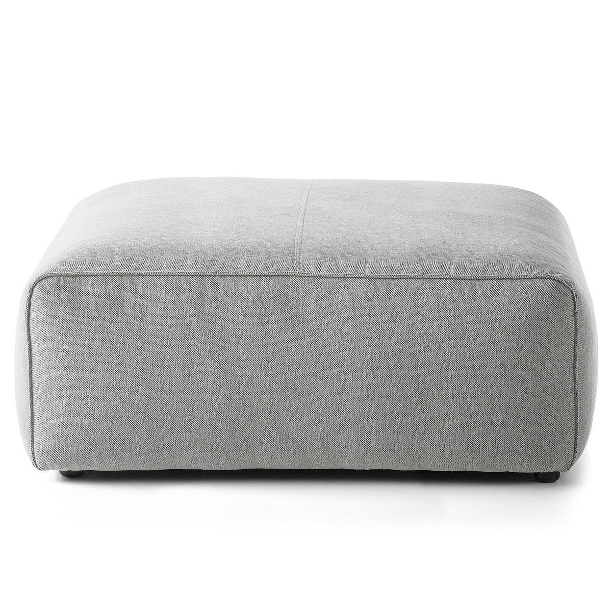 POLSTERHOCKER - Hellgrau/Schwarz, Kunststoff/Textil (81/38/100cm) - home24