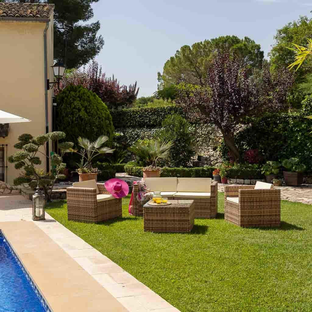 TISCH, SOFA und SESSEL, 4-tlg, braun - Braun, Naturmaterialien - Wanderlust