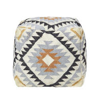 KELIM-POUF Agra mit Ethno-Muster, 43/43/43 cm - Multicolor, Textil (43/43/43cm) - Homescapes