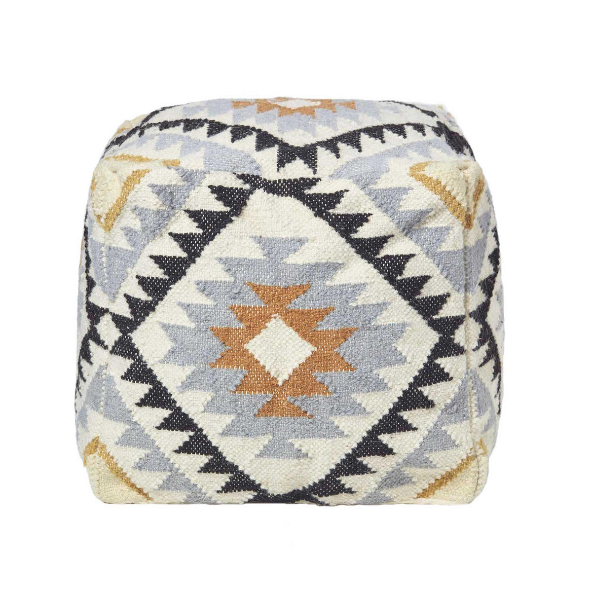 KELIM-POUF Agra mit Ethno-Muster, 43/43/43 cm - Multicolor, Textil (43/43/43cm) - Homescapes