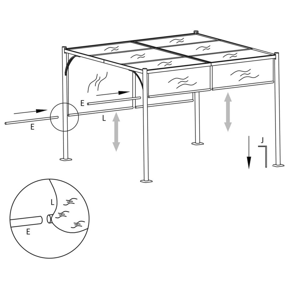 PERGOLA, Pavillon 3/3 m, aus 180 g/m² Gewebe und Stahl, Anthrazit - Anthrazit, Metall (300/225/300cm) - vidaXL
