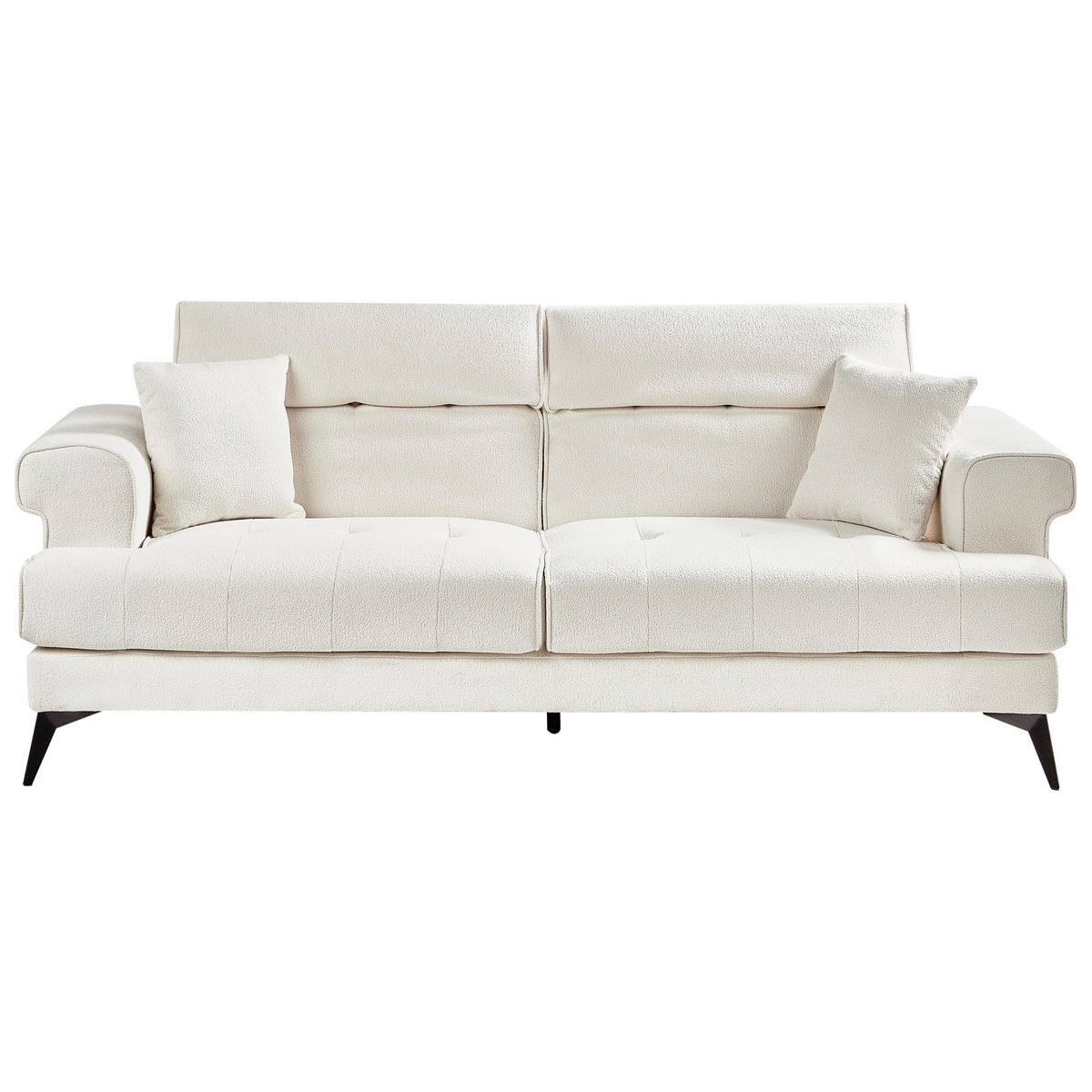 SADA POHOVEK 5-místná Bouclé Bílá Skive - bílá/černá, textil (214/88/85cm) - Beliani
