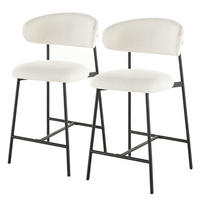 BARSTUHL - 2er-Set - Schwarz/Weiß, Textil/Metall (52/105/53cm) - home24