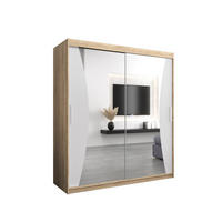 SCHWEBETÜRENSCHRANK 200/180/62 2-türig - Silberfarben/Weiß, Holz/Kunststoff (180/200/62cm) - Abiks Möbel