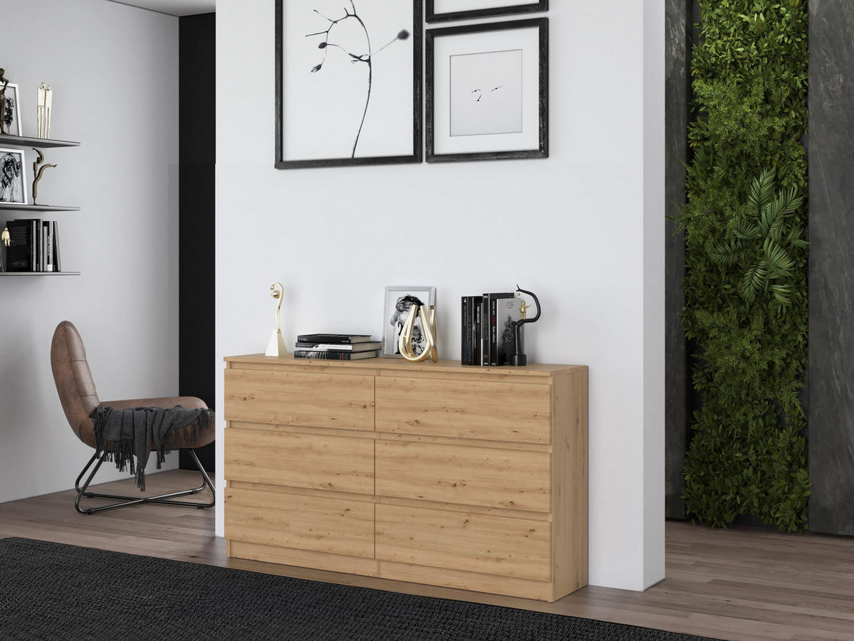 KOMMODE MALWA M6 140 - EICHE ARTISAN - Eiche Artisan, Holzwerkstoff (138/75/40cm) - CDF