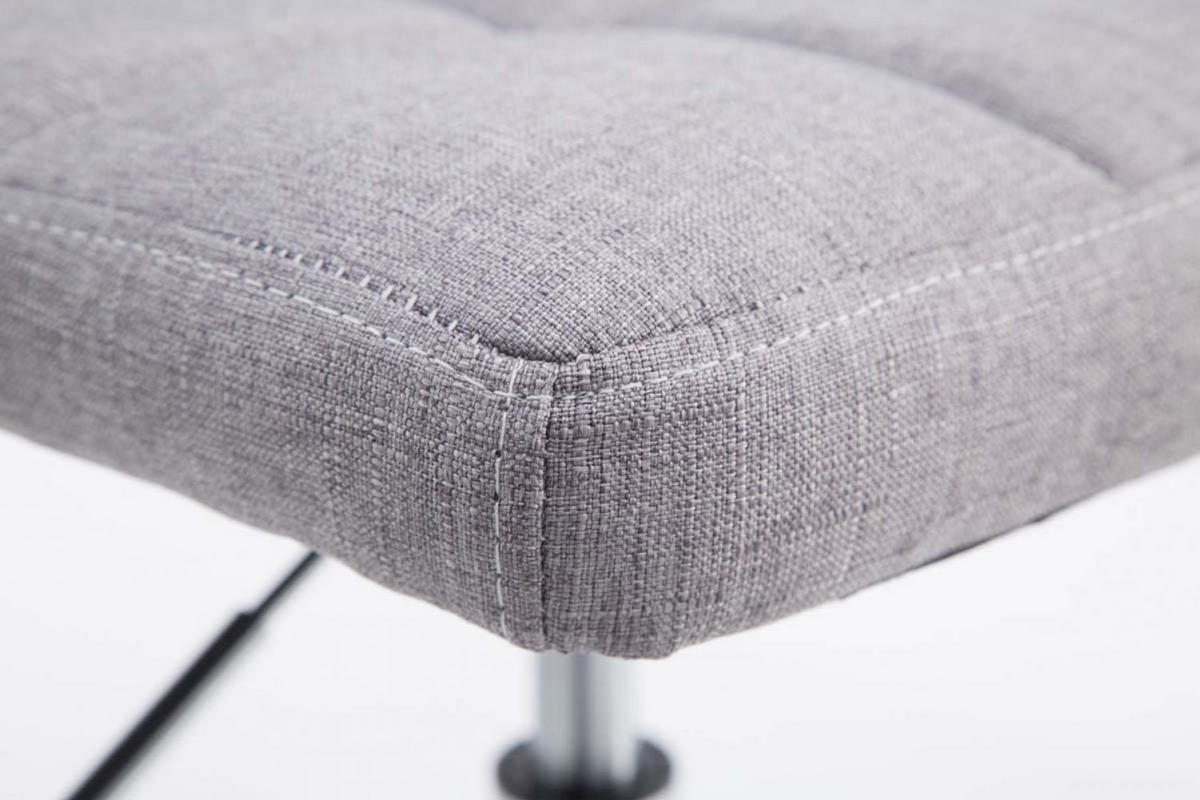 DREHSTUHL Stoff grau - Chromfarben/Grau, Textil/Metall (44/74/49cm) - CLP