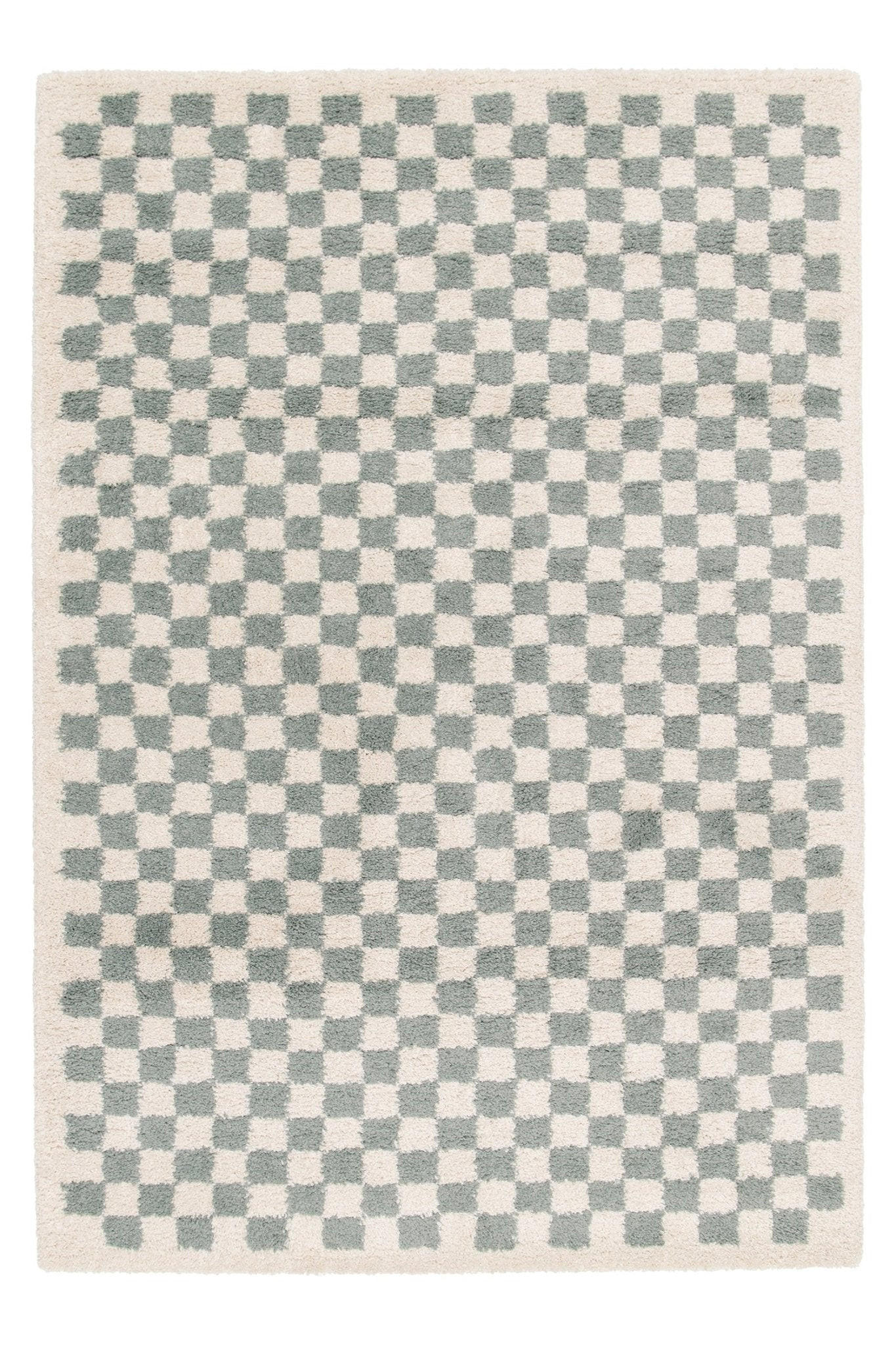 TEPPICH kariert langflorig weich voluminös grün - Grün, Textil (160/230cm) - AFK Living