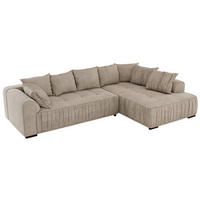 ECKSOFA ORTA Beige Stukture - Rechts - Beige/Schwarz, Textil (200/325cm) - MKS