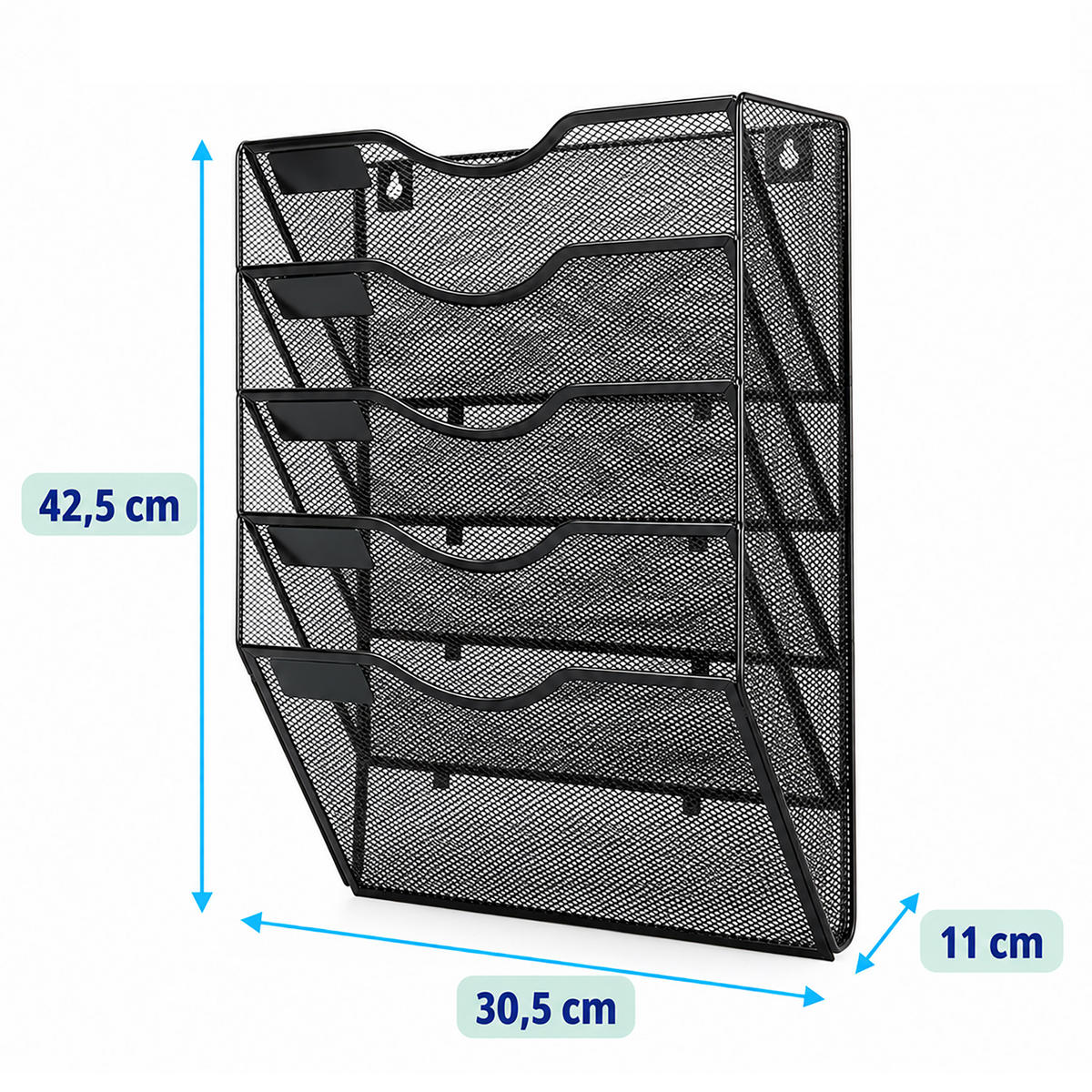 ZEITSCHRIFTENHALTER Schwarz Metall Wandmontage - Schwarz, Metall (30.5/42.5/11cm) - Relaxdays