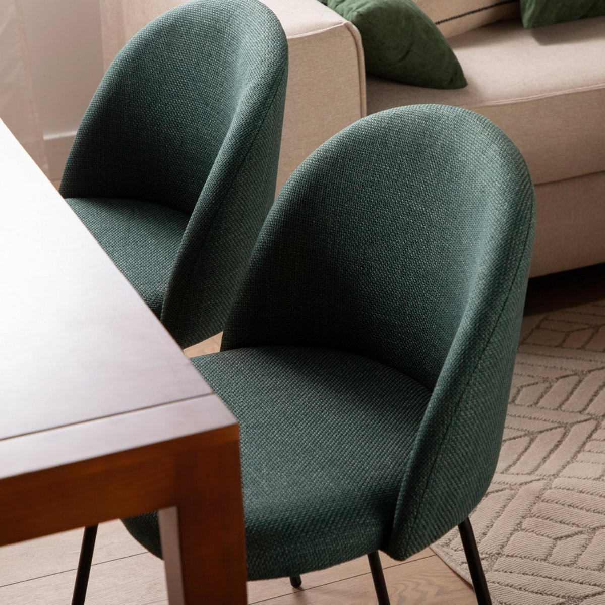 ESSZIMMERSTUHL Olivia Grün 48 cm x 81 cm - Grün, Textil (48/81/53cm)