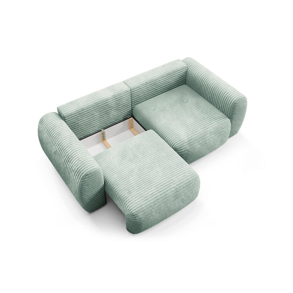 SOFA Camilla 3 Sitzplätze Wassergrün - Grün, Holz (266/95/121cm) - Petits-meubles