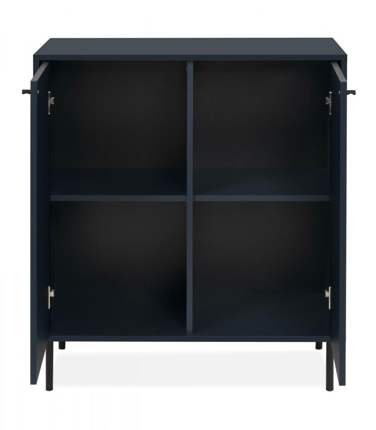 KOMMODE blau 80 cm, Sideboard 2-türig - Blau/Schwarz, Holzwerkstoff/Metall (80/90/40cm) - Furn.Design