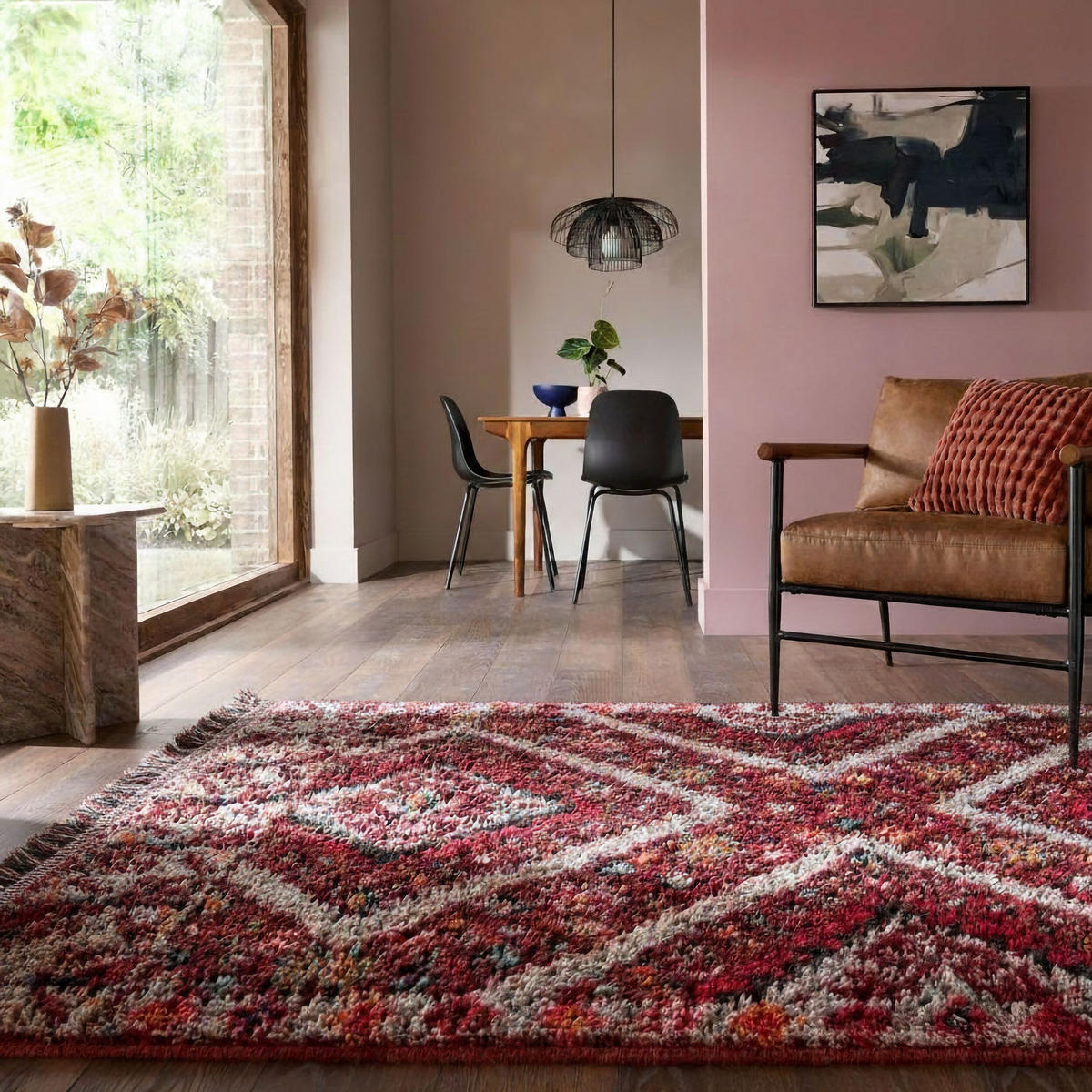 SHAGGY-TEPPICH TAFRAUT, im Berber-Stil, Rot, 200 x 300 cm - Rot, Textil (300/200cm) - KADIMA DESIGN