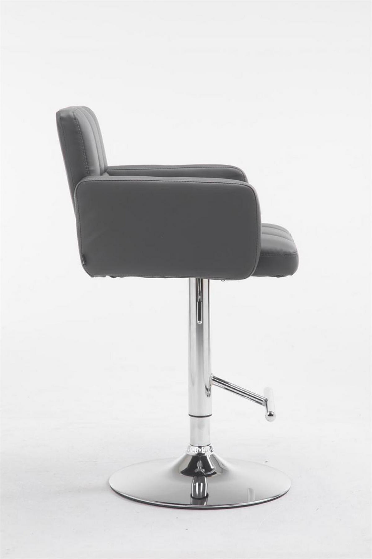 BARHOCKER Lederlook grau - Chromfarben/Grau, Textil/Metall (60/93/56cm) - CLP