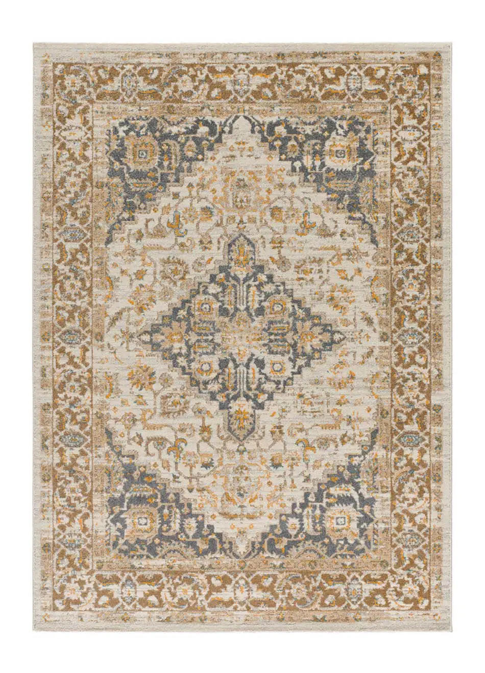 Atticgo Vintage-Teppich Beige, Grau 80x150 cm