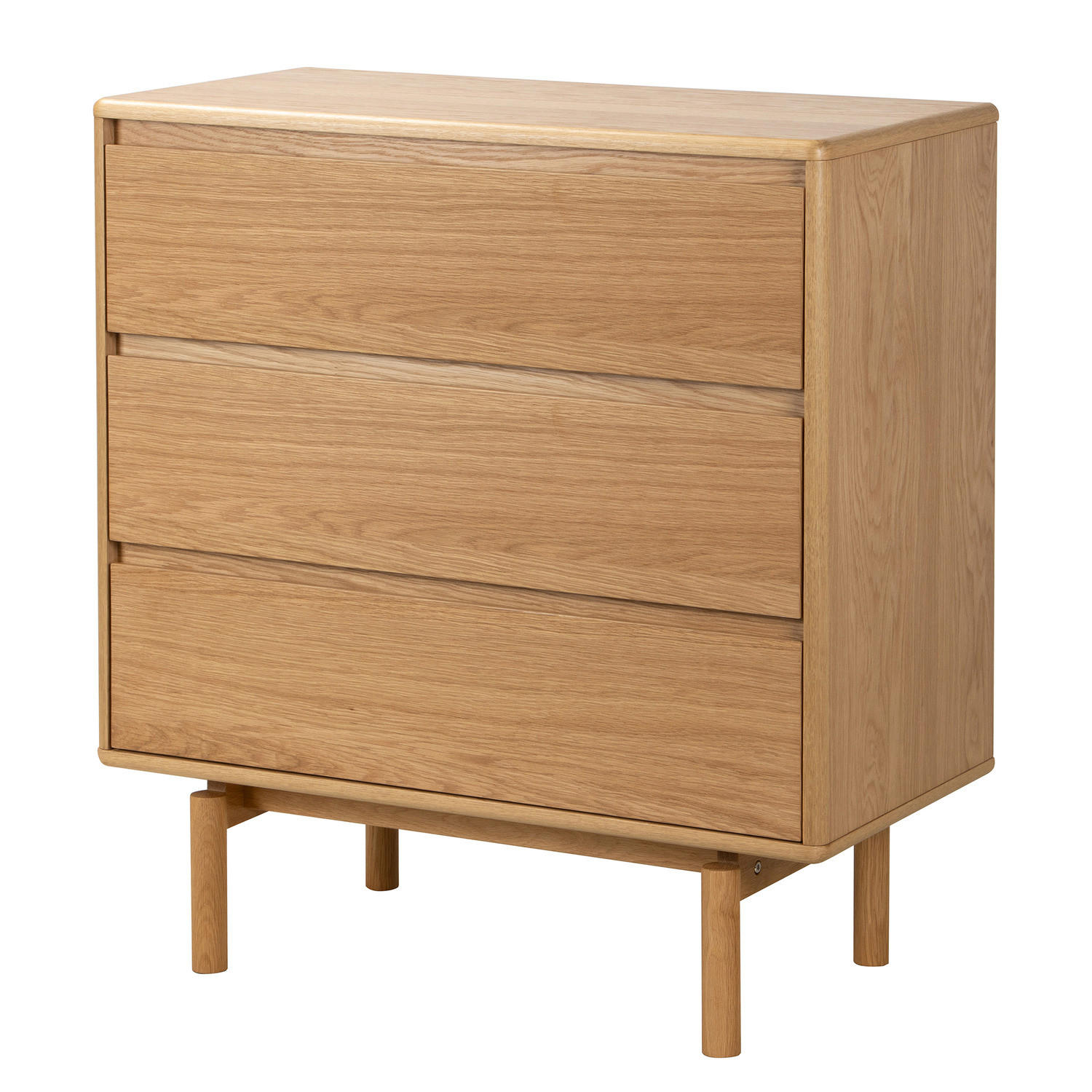 KOMMODE - Echtholzfurnier - Eiche - Braun, Holz/Holzwerkstoff (80/86/40cm) - home24