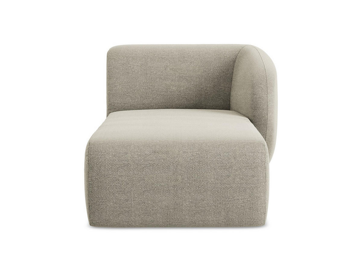 SOFAELEMENT Rechts Bouclé Stoff Grau - Taupe/Schwarz, Holzwerkstoff/Kunststoff (91/75/166cm) - Makamii