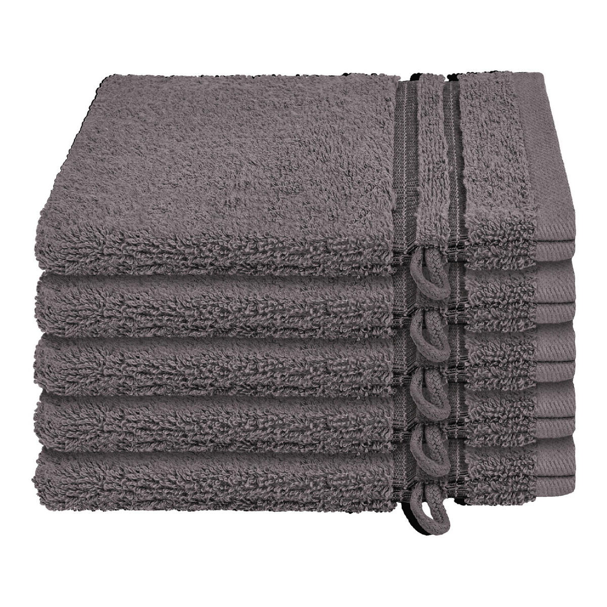 WASCHHANDSCHUHSET Milano - 5-teilig - 16 x 22 cm - Dunkelgrau - Dunkelgrau, Textil (16/22cm) - SCHIESSER