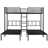 PALANDA 227/205,5/170 cm pro 3 osoby s bezpečnostním zábradlím, žebříkem a odkládací deskou, Černá - černá, kov (90/200cm) - Redom