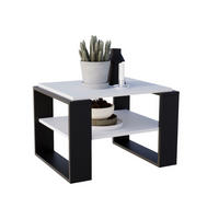 COUCHTISCH Holzwerkstoff rechteckig stabil Weiß 44/54/63cm - Schwarz/Weiß, Holzwerkstoff (54/63/44cm) - CraftPAK