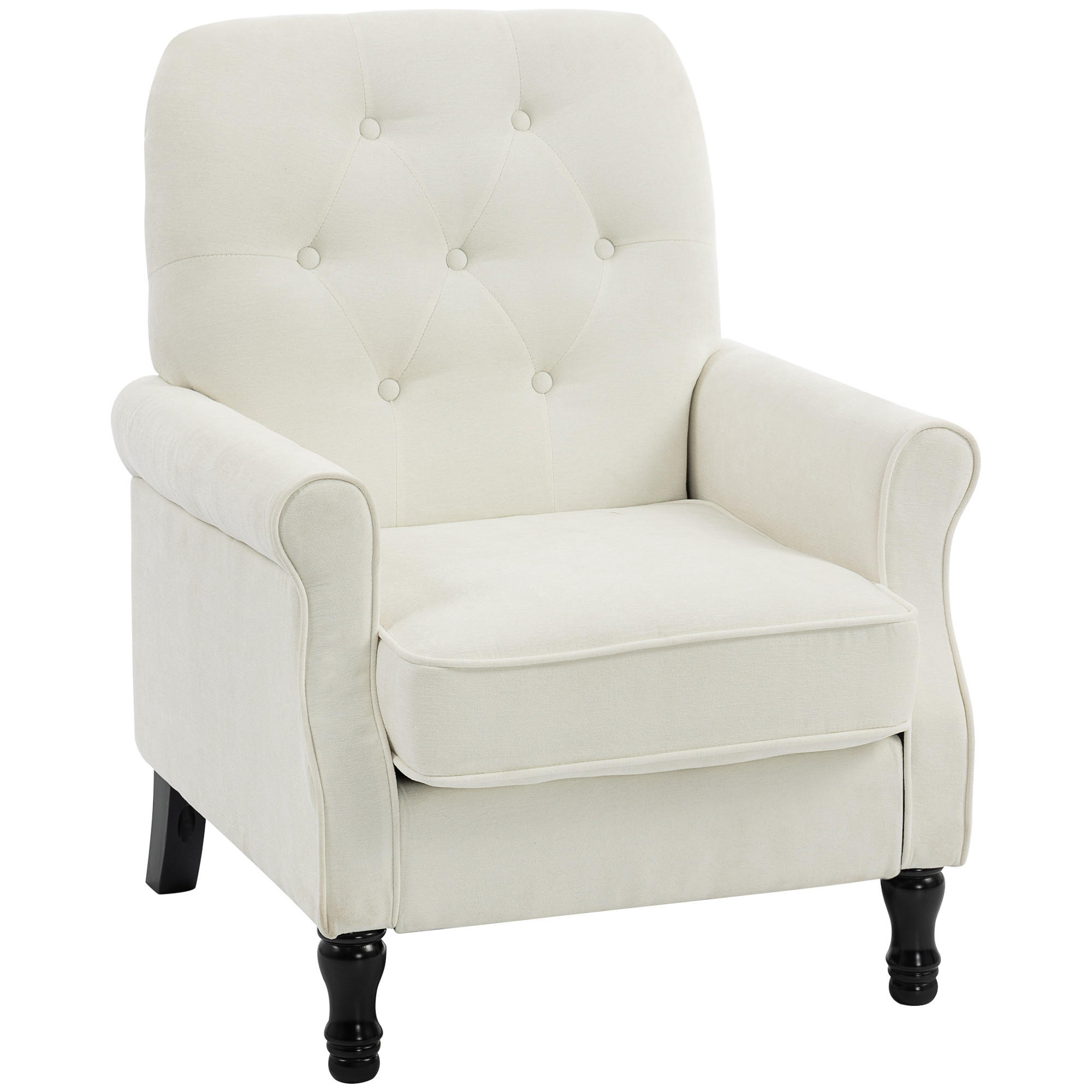 SESSEL DE-13537 mit dicker Polsterung und Federkern Creme - Creme, Textil (69/90/75cm) - ComfortXL
