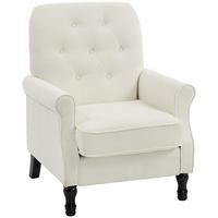 SESSEL DE-13537 mit dicker Polsterung und Federkern Creme - Creme, Textil (69/90/75cm) - ComfortXL