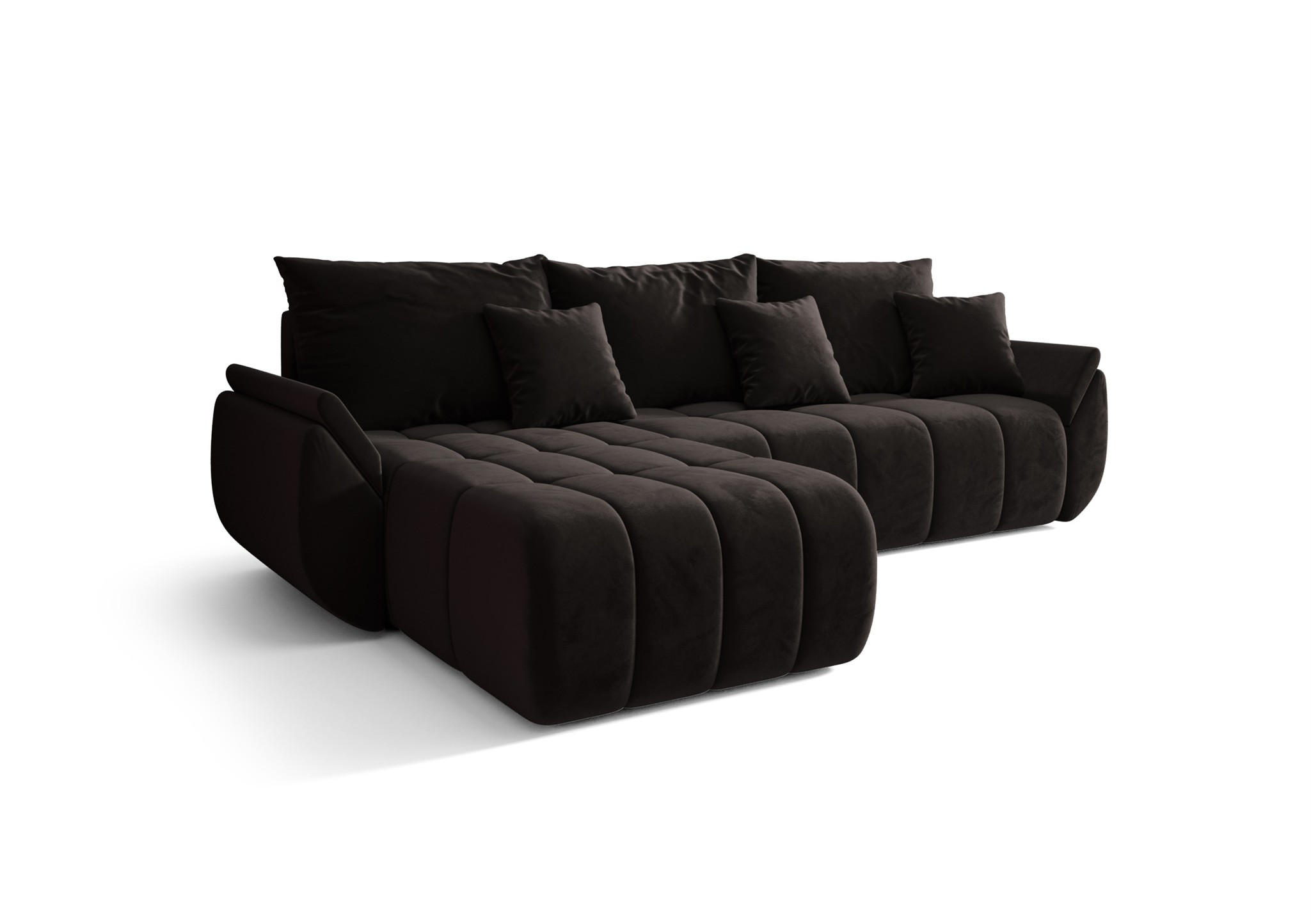 ECKSOFA Osaka - Dunkelgrau, Holzwerkstoff/Textil (280/185cm) - Fun Möbel