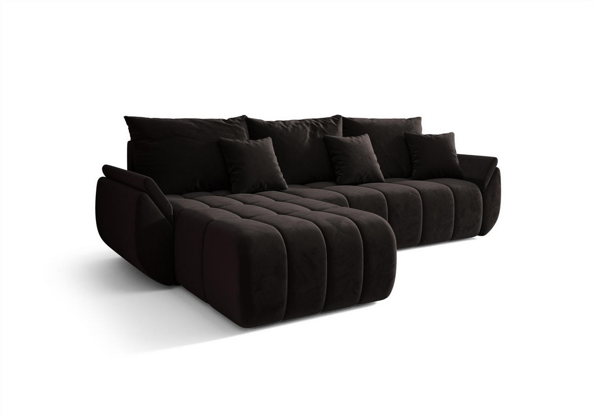ECKSOFA Osaka - Dunkelgrau, Holzwerkstoff/Textil (280/185cm) - Fun Möbel