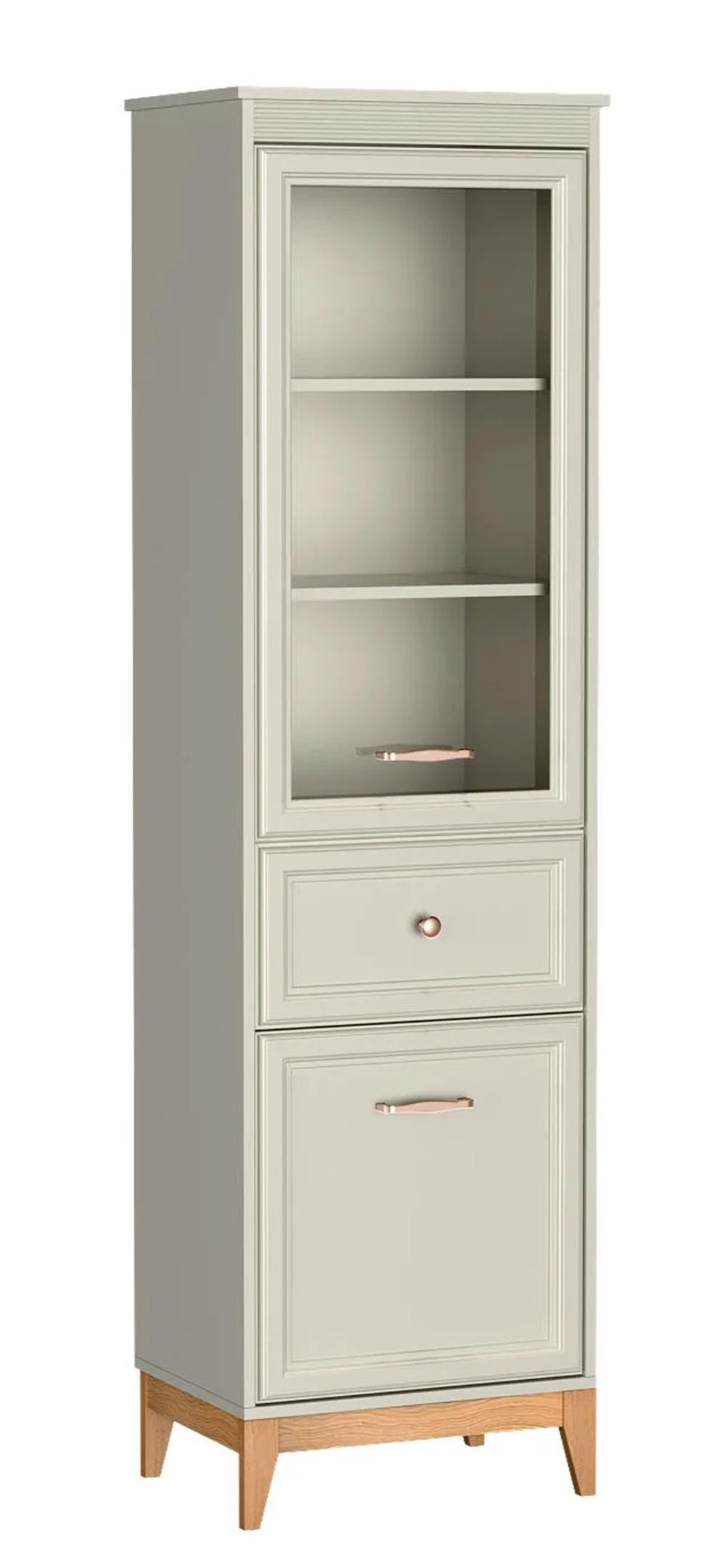 VITRINESCHRANK WINDSOR W-6 - Kaschmir, Holzwerkstoff (55/193/41cm) - Meblini