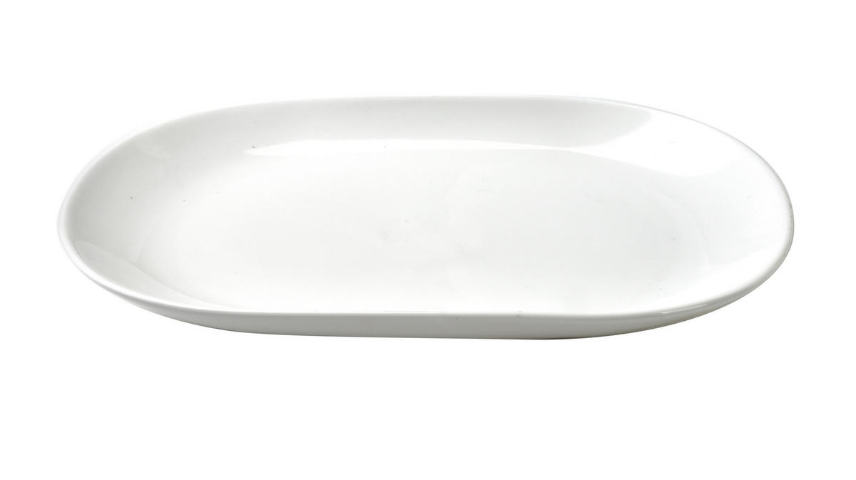 SERVIERPLATTE Basic Weiß 31/20/3.5 cm Keramik - Weiß, Keramik (20/3.5/31cm) - Mondex