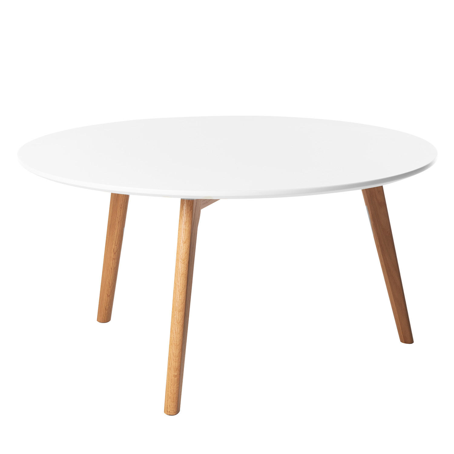 COUCHTISCH - Eiche teilmassiv - Matt Weiß - Weiß, Holz/Holzwerkstoff (90/90/45cm) - home24