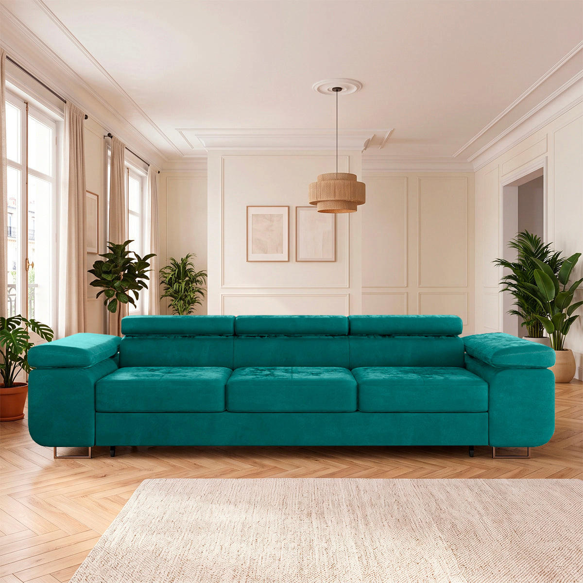 SCHLAFSOFA Wilson 3 Sitzplätze Tannengrün - Grün, Textil (275/69/100cm) - Petits-meubles