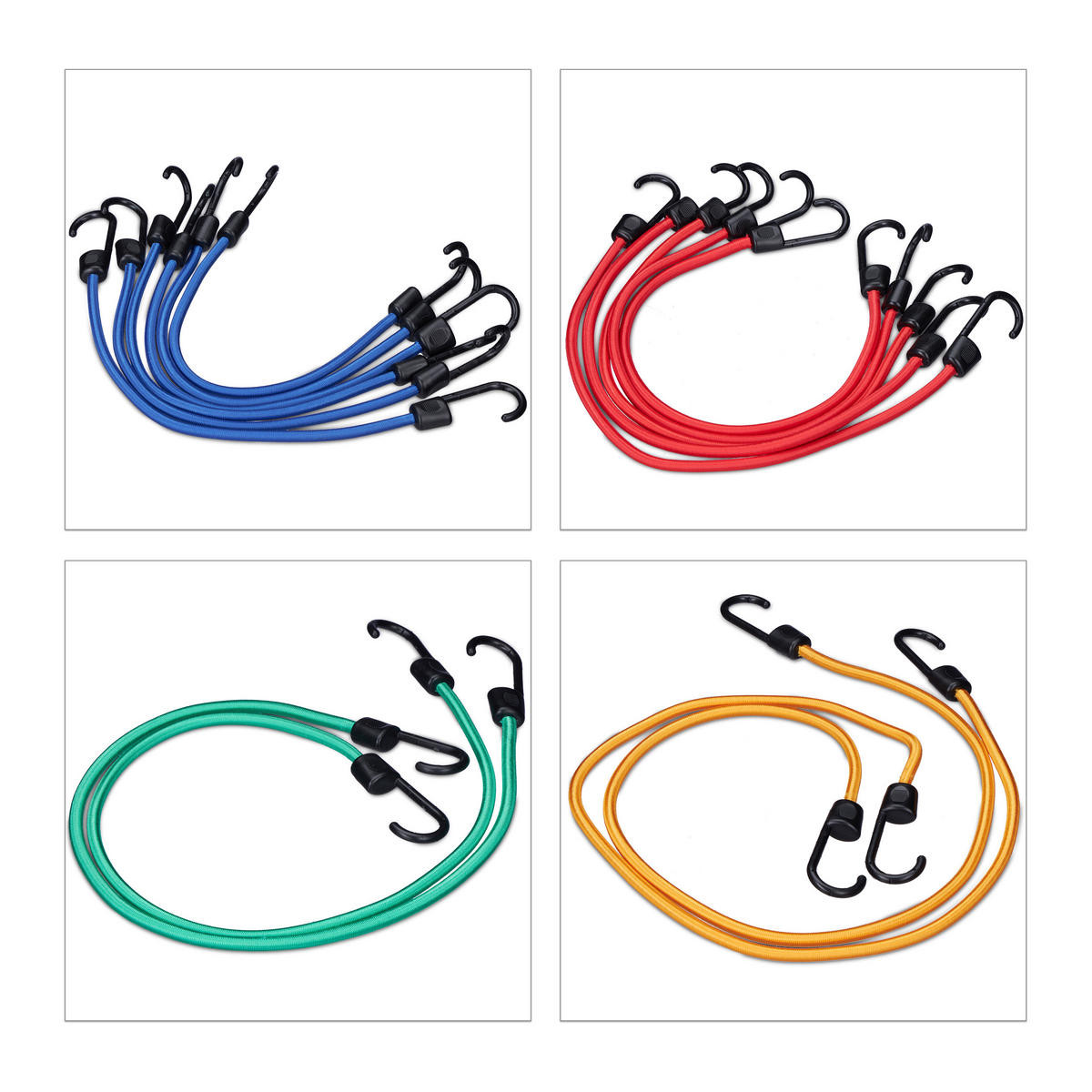 24xSPANNGUMMI - Multicolor, Kunststoff/Metall (1.5/3.5/103cm) - Relaxdays