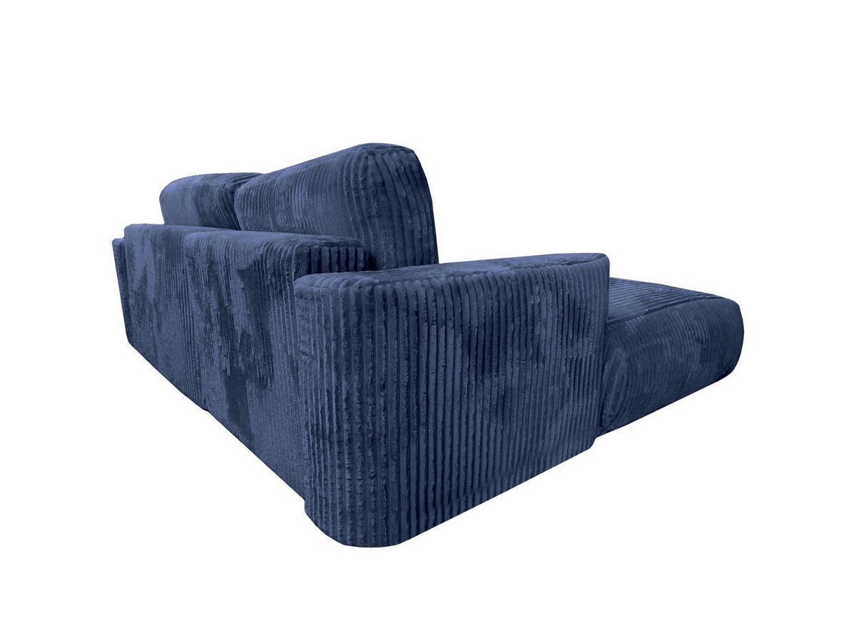 ECKSOFA Luna L links Dunkelblau aus Cord - Dunkelblau, Textil (271/195cm) - KS Home Concept