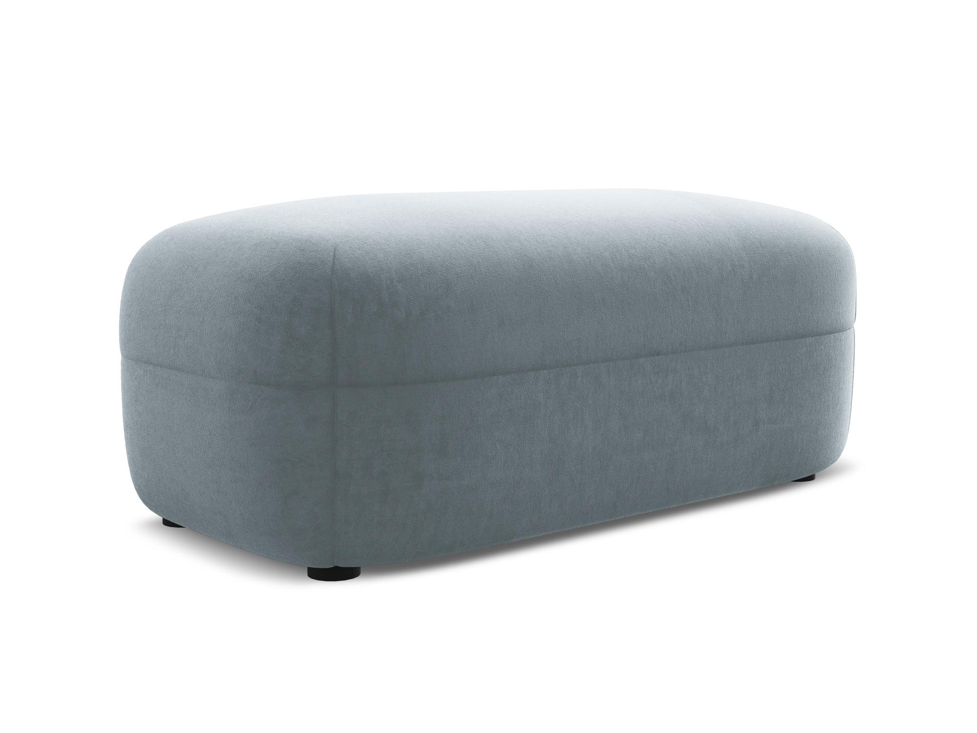 POUF Samt Stoff Blau - Blau/Schwarz, Kunststoff/Textil (92/40/48cm) - Makamii