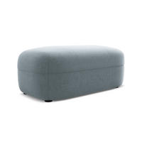 POUF Samt Stoff Blau - Blau/Schwarz, Kunststoff/Textil (92/40/48cm) - Makamii