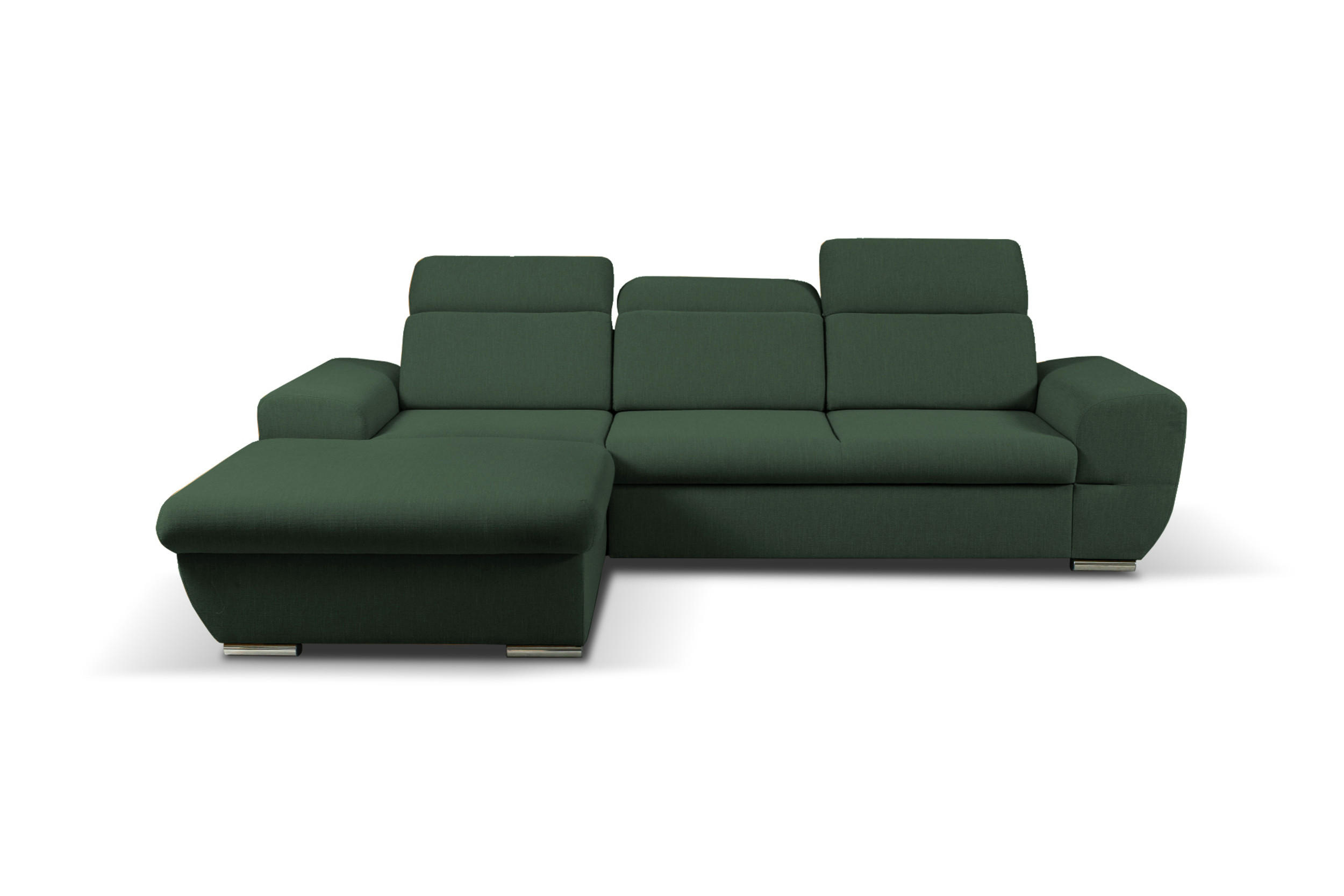 ECKSOFA - FRENSO - Links, Duneklgrün (Ronda 39) - Dunkelgrün, Holzwerkstoff (281/183cm) - Möblo
