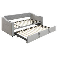 AUSZIEHBETT 90/180/190 cm DE-01976, in Grau, mit USB und Stauraum - Grau, Metall (90/190cm) - ComfortXL