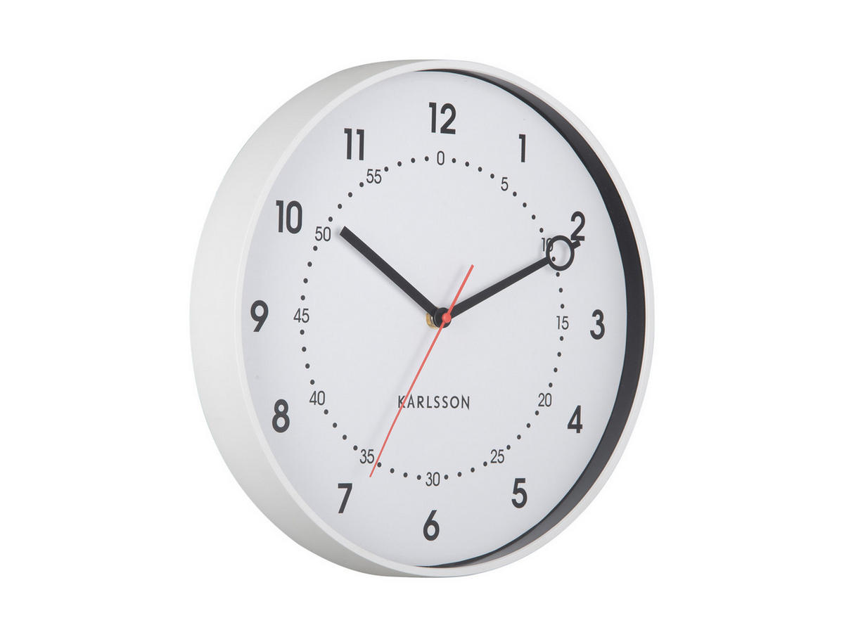 WANDUHR Fresco Weiß 31.5/31.5/ - Weiß, Kunststoff (31.5/31.5/31.5cm) - Karlsson